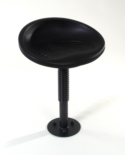 pe3070-48 tabouret met ronde polyurethaan kuipzitting met ringbediening, zithoogte standaard, vloermontage