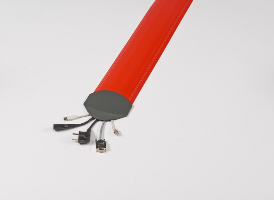 rood met donkergrijze eindkap